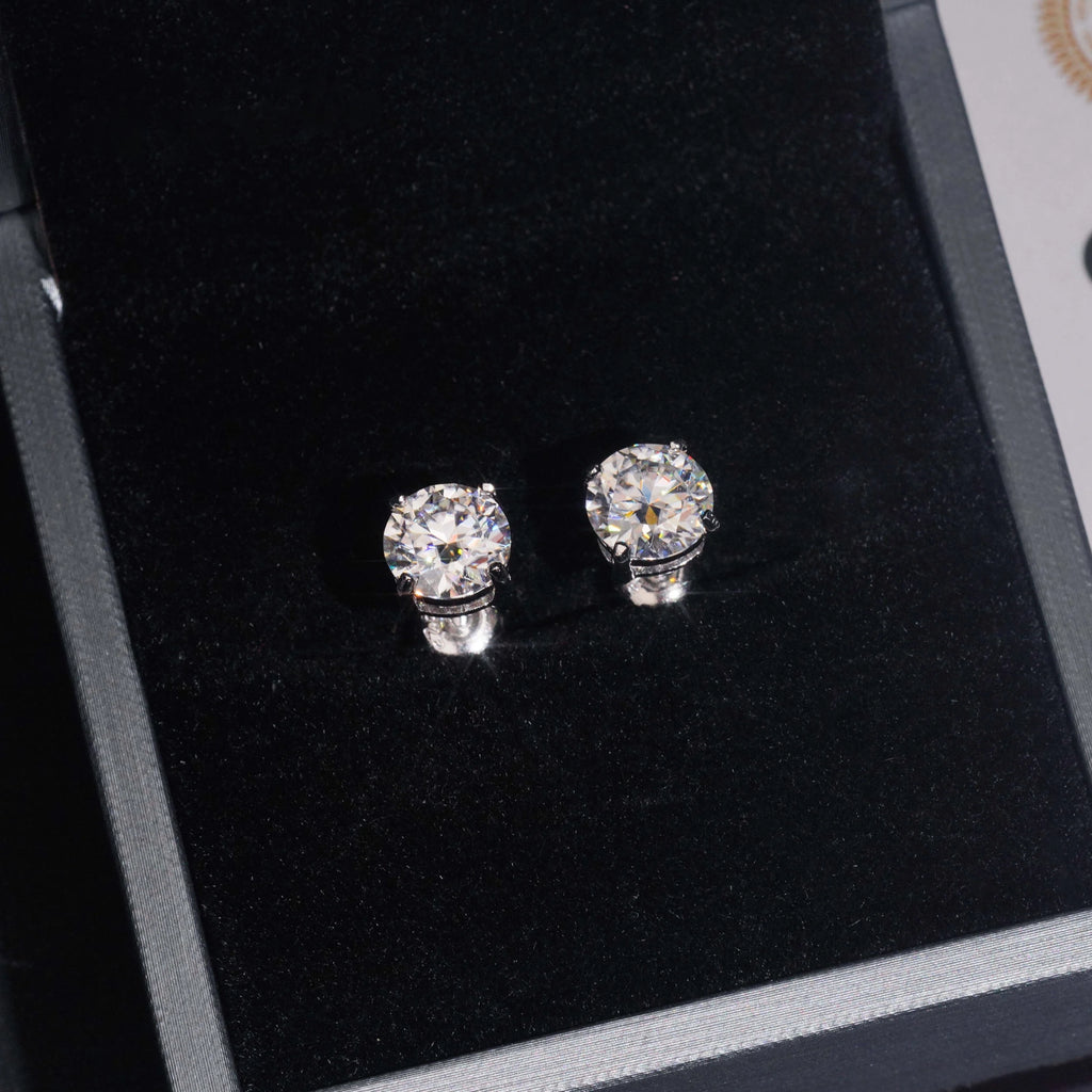 Timeless Moissanite Stud Earrings in 925 Silver