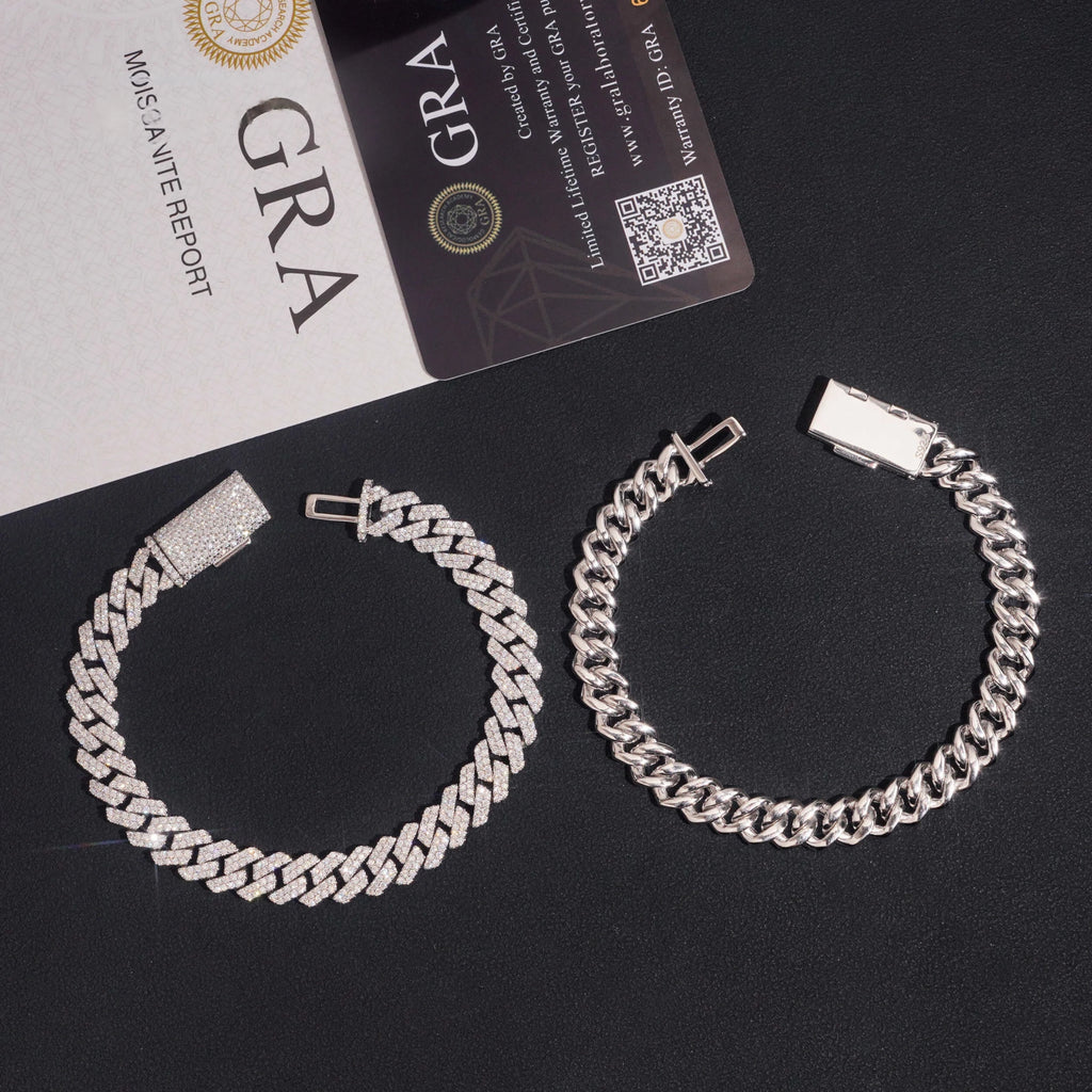 Elegant Moissanite Cuban Bracelet in Silver