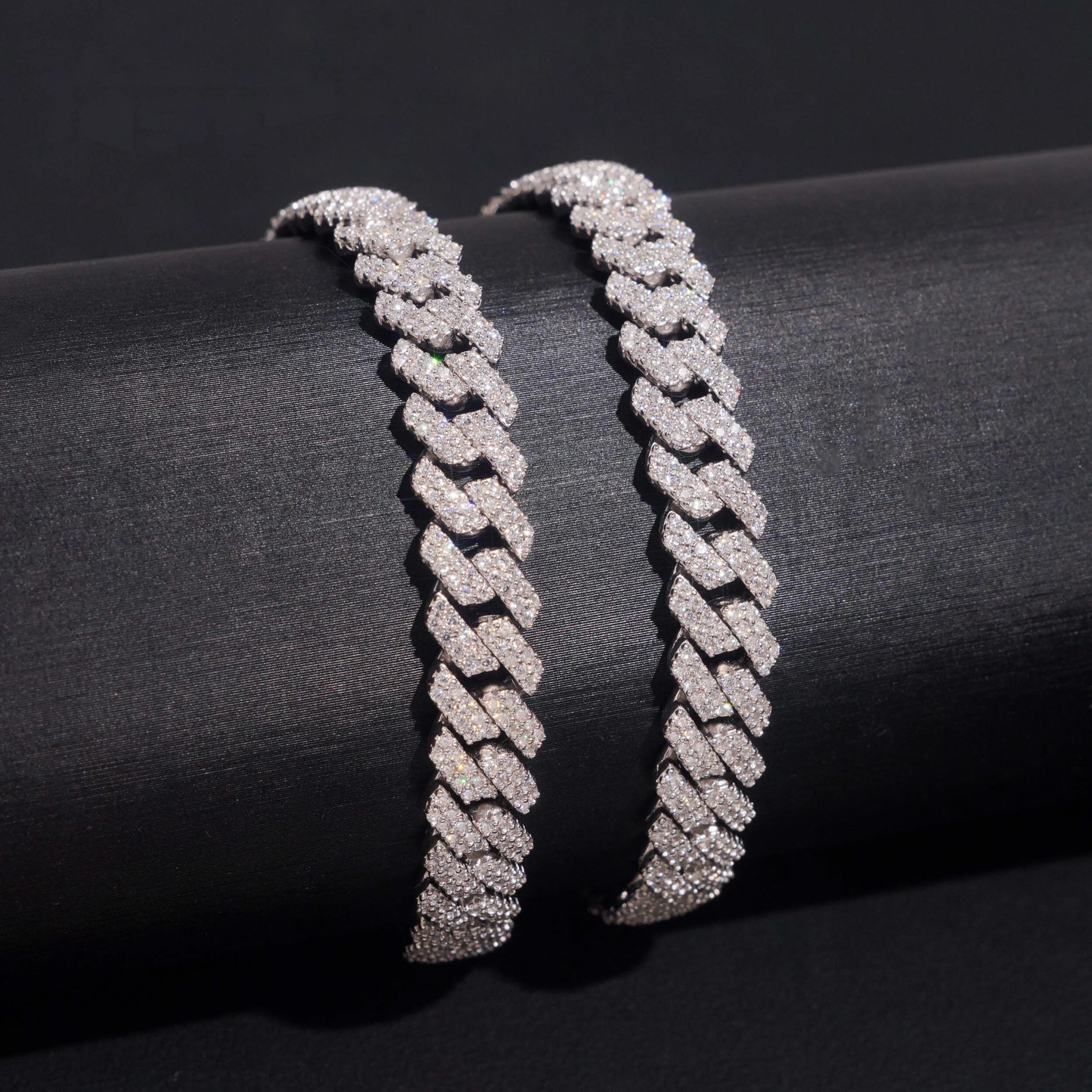 Elegant Moissanite Cuban Bracelet in Silver