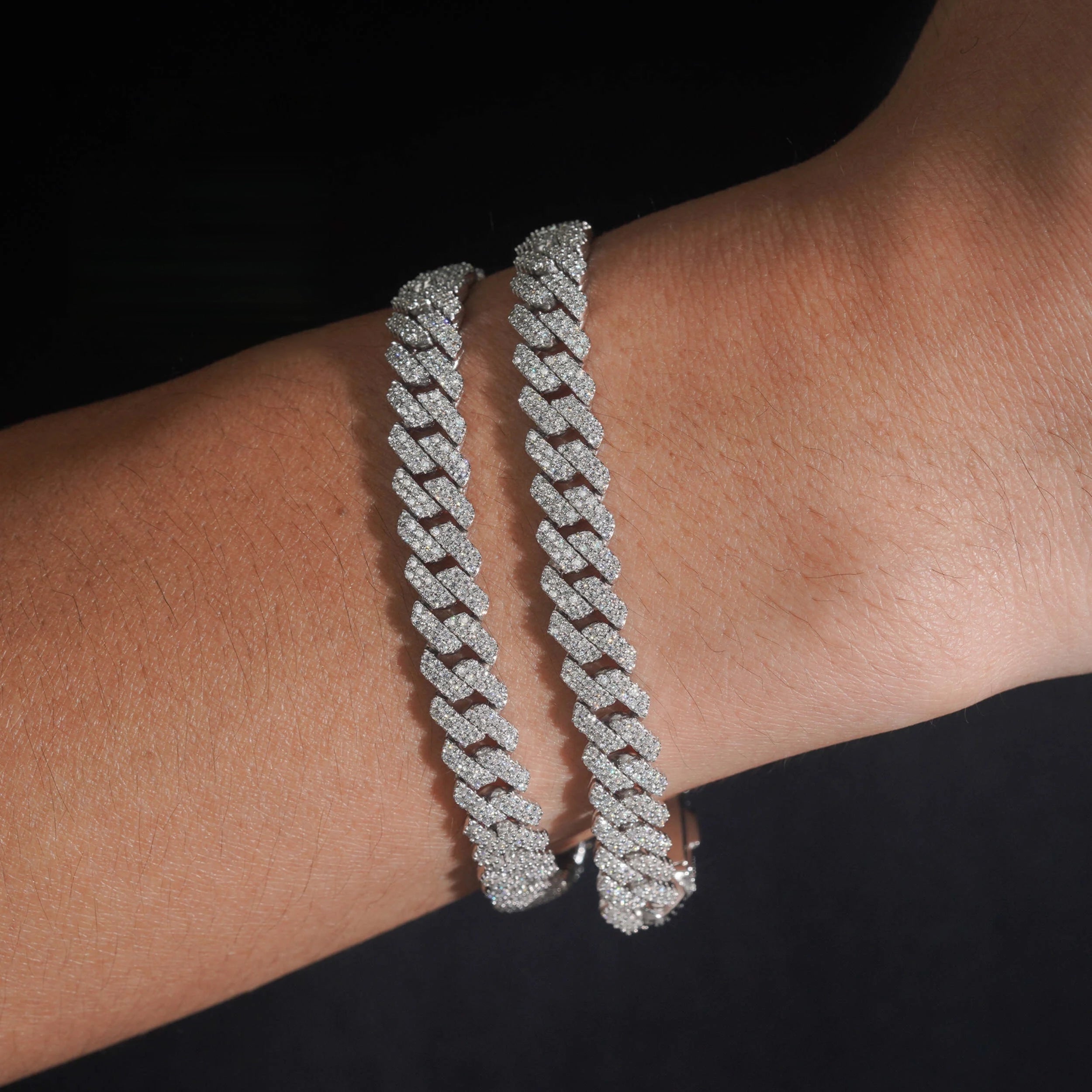 Elegant Moissanite Cuban Bracelet in Silver