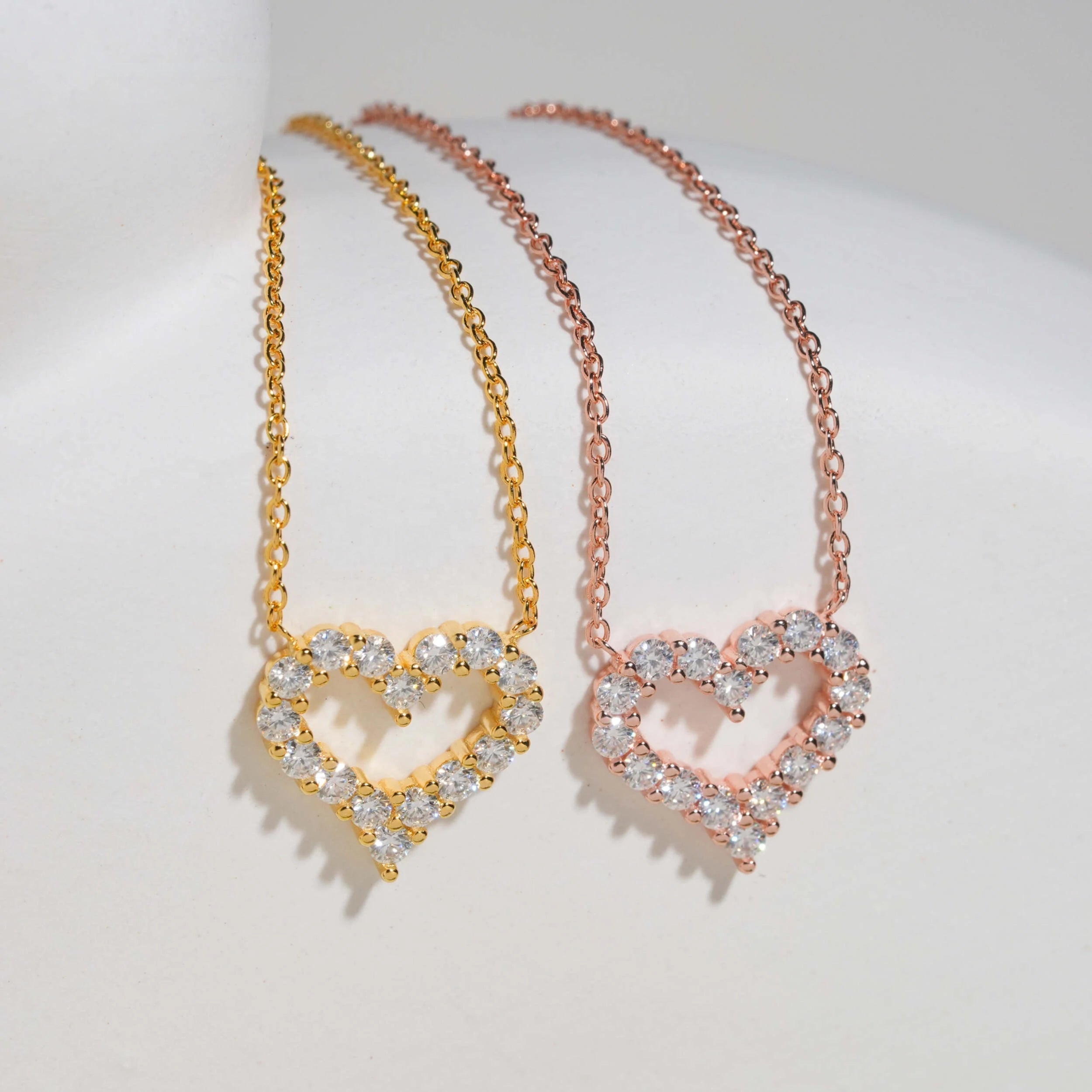 Elegant Heart Moissanite Necklace in Sterling Silver