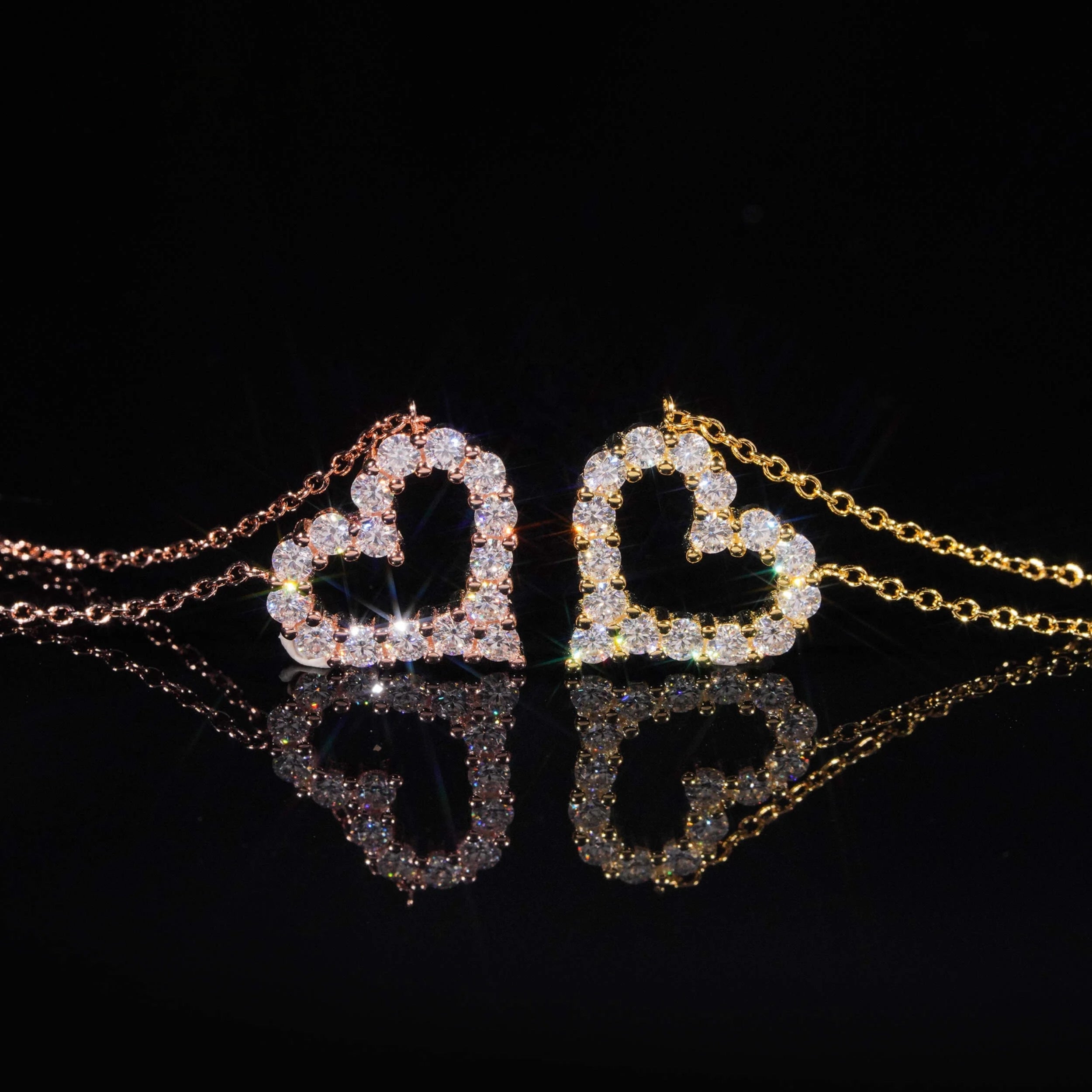 Elegant Heart Moissanite Necklace in Sterling Silver