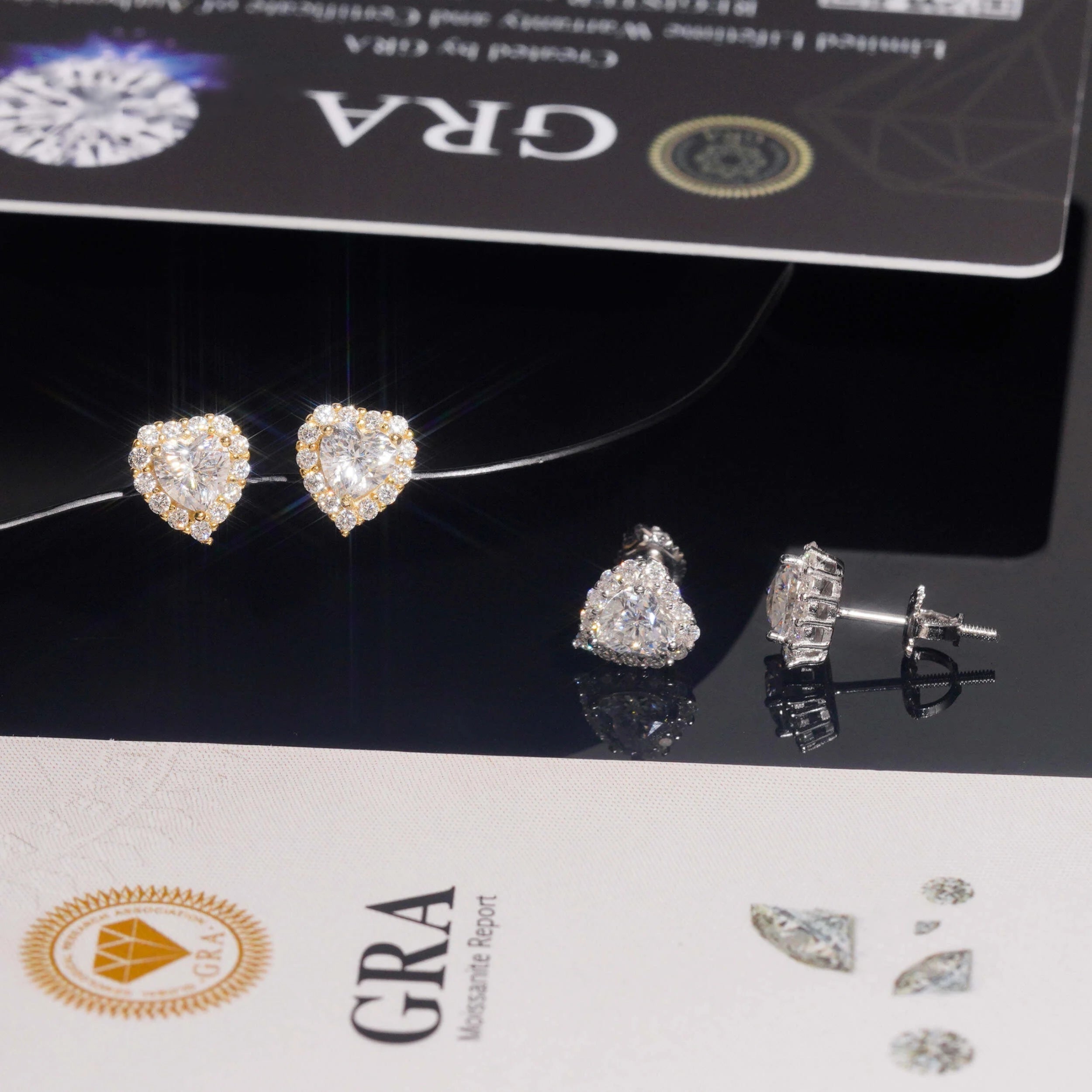 Luxury Heart-Cut Moissanite Stud Earrings in Sterling Silver