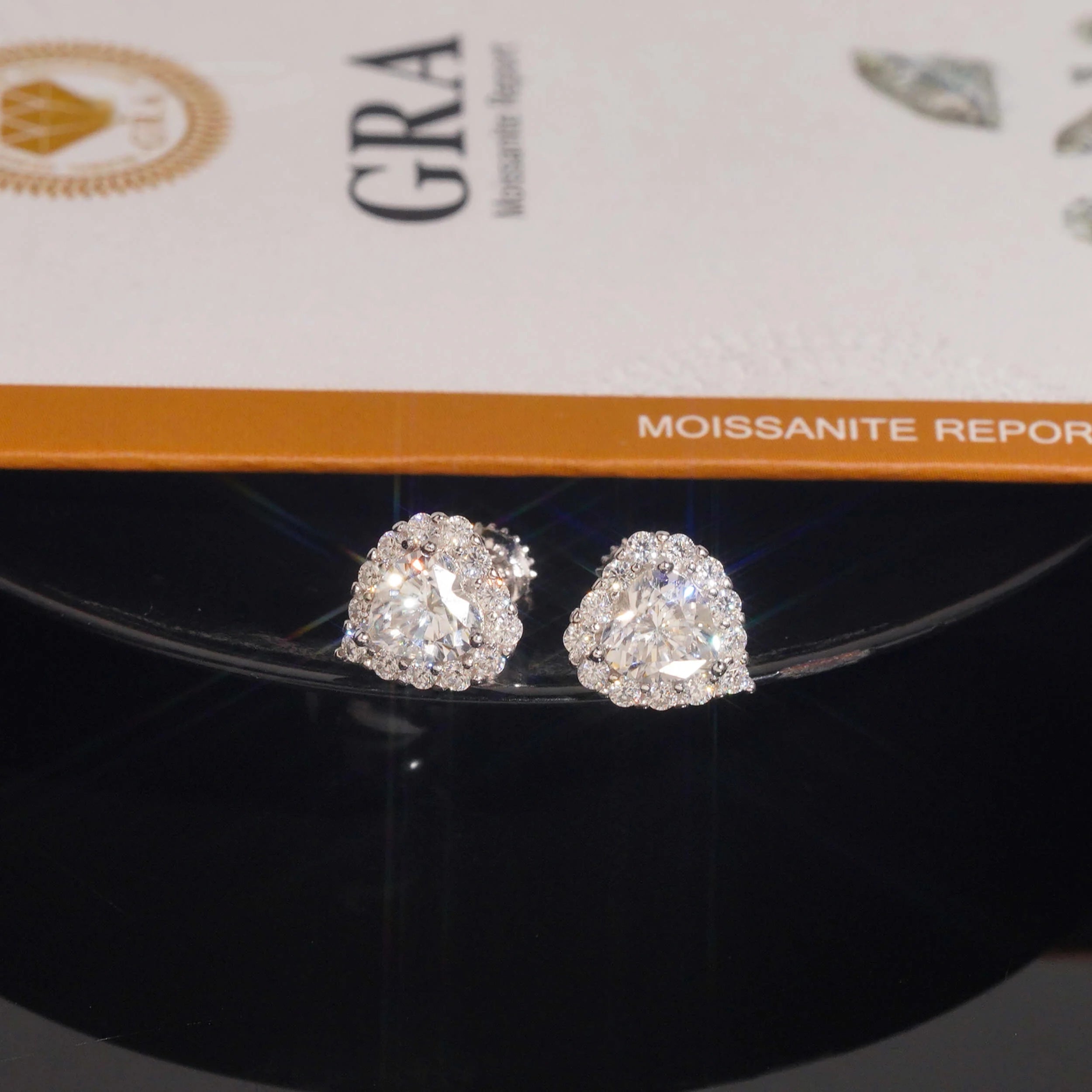 Luxury Heart-Cut Moissanite Stud Earrings in Sterling Silver