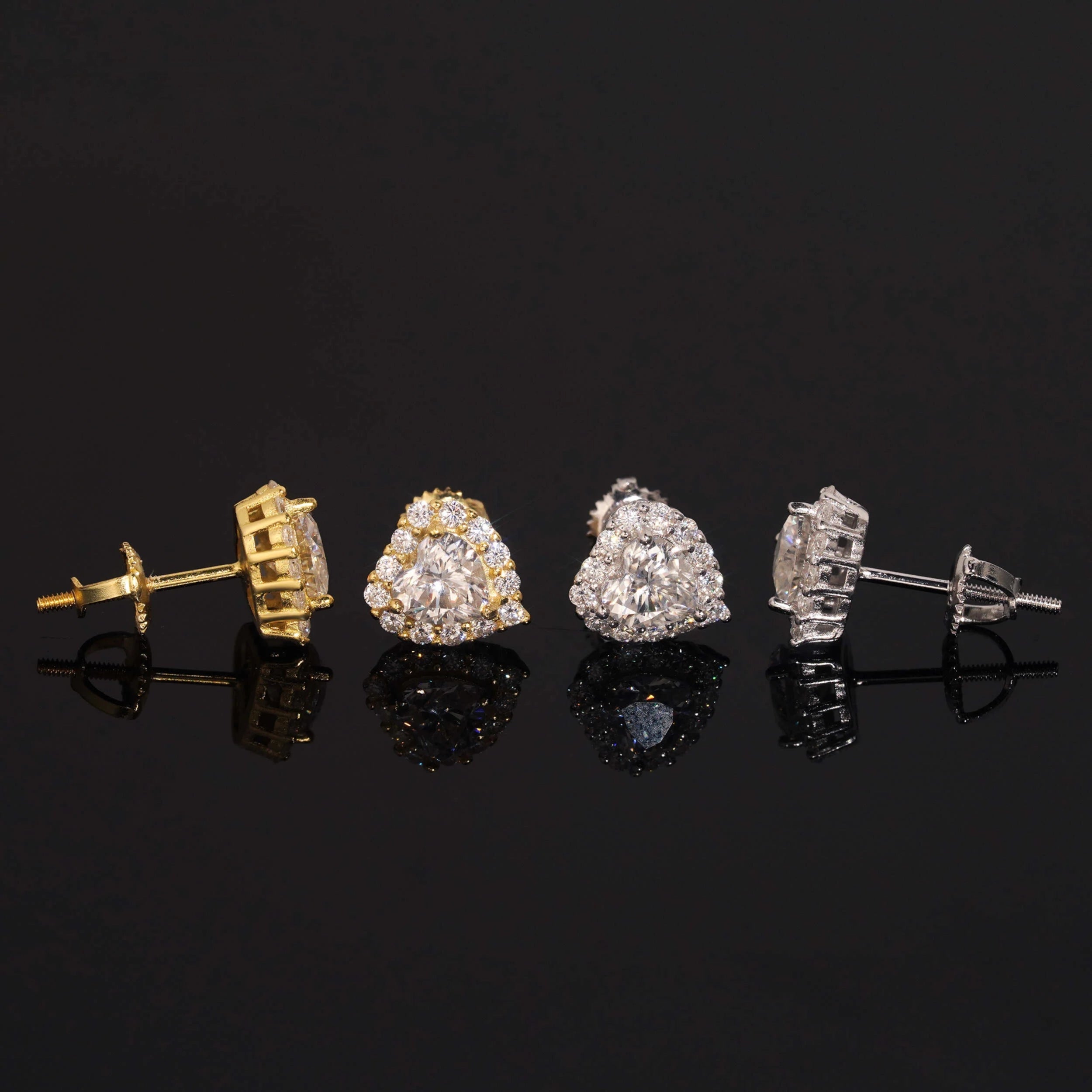 Luxury Heart-Cut Moissanite Stud Earrings in Sterling Silver