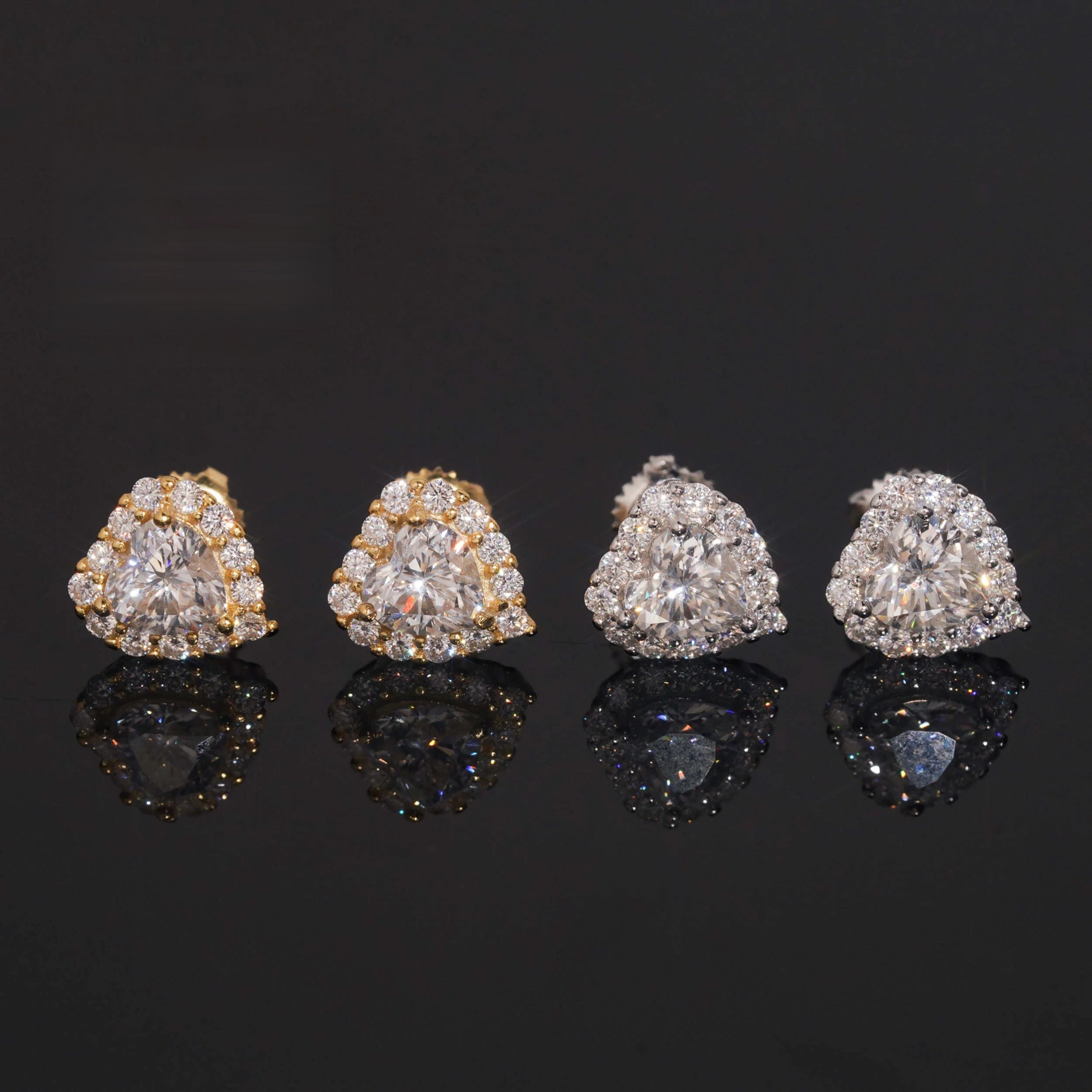 Luxury Heart-Cut Moissanite Stud Earrings in Sterling Silver