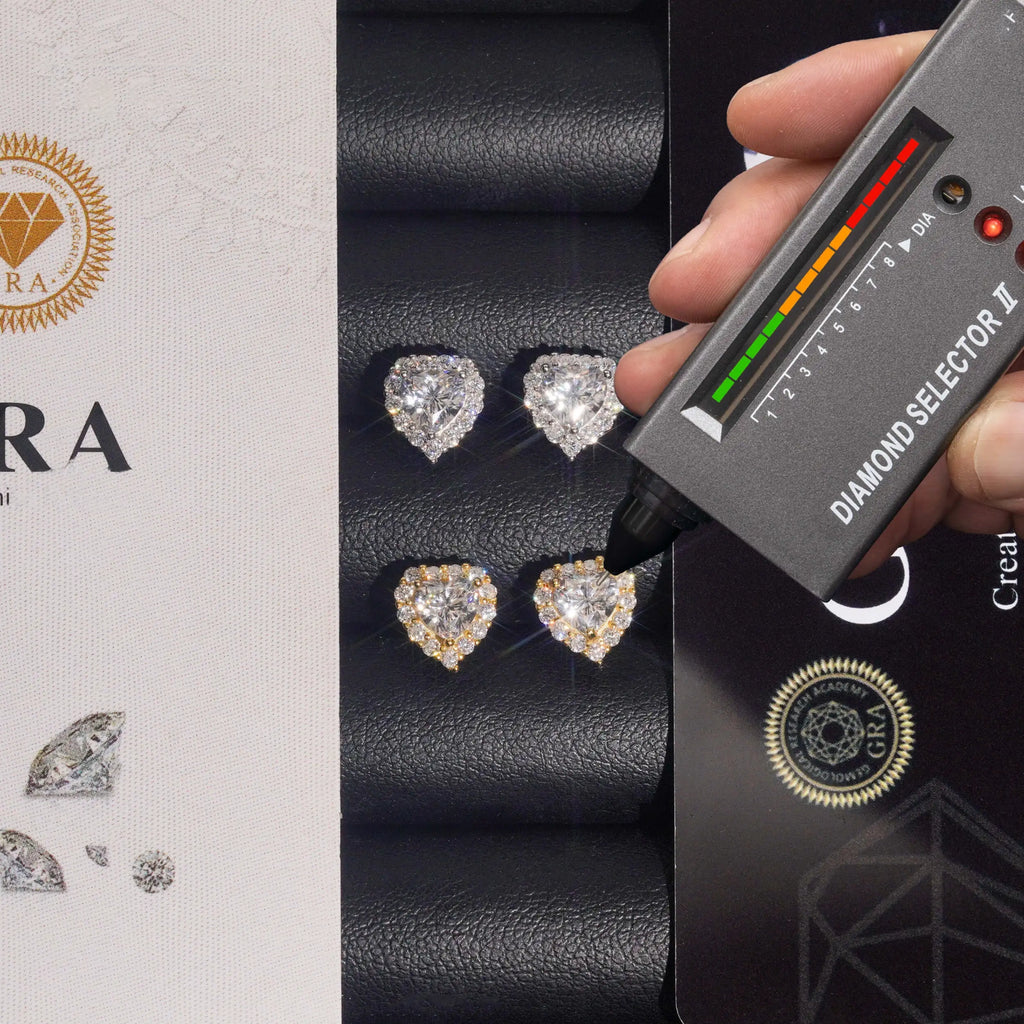 Luxury Heart-Cut Moissanite Stud Earrings in Sterling Silver