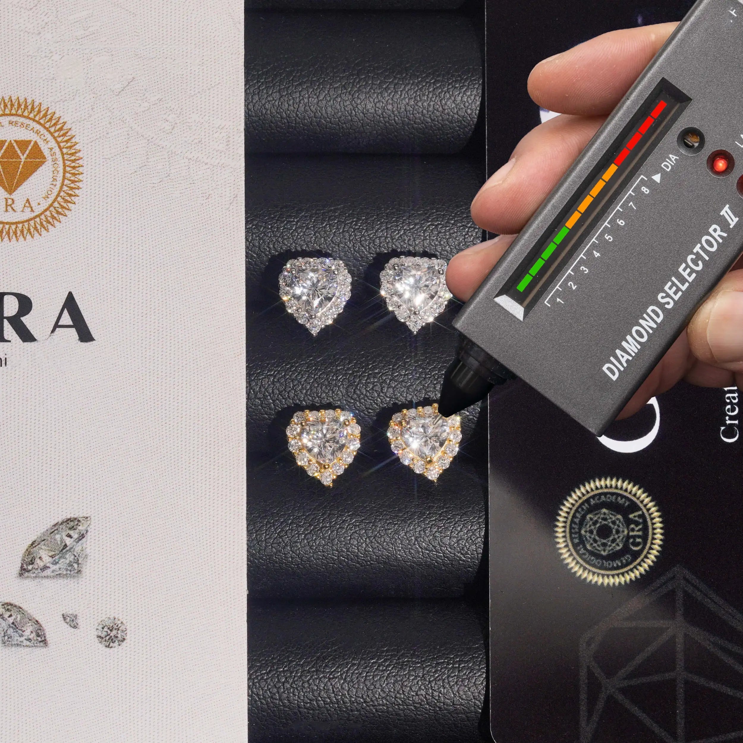Luxury Heart-Cut Moissanite Stud Earrings in Sterling Silver