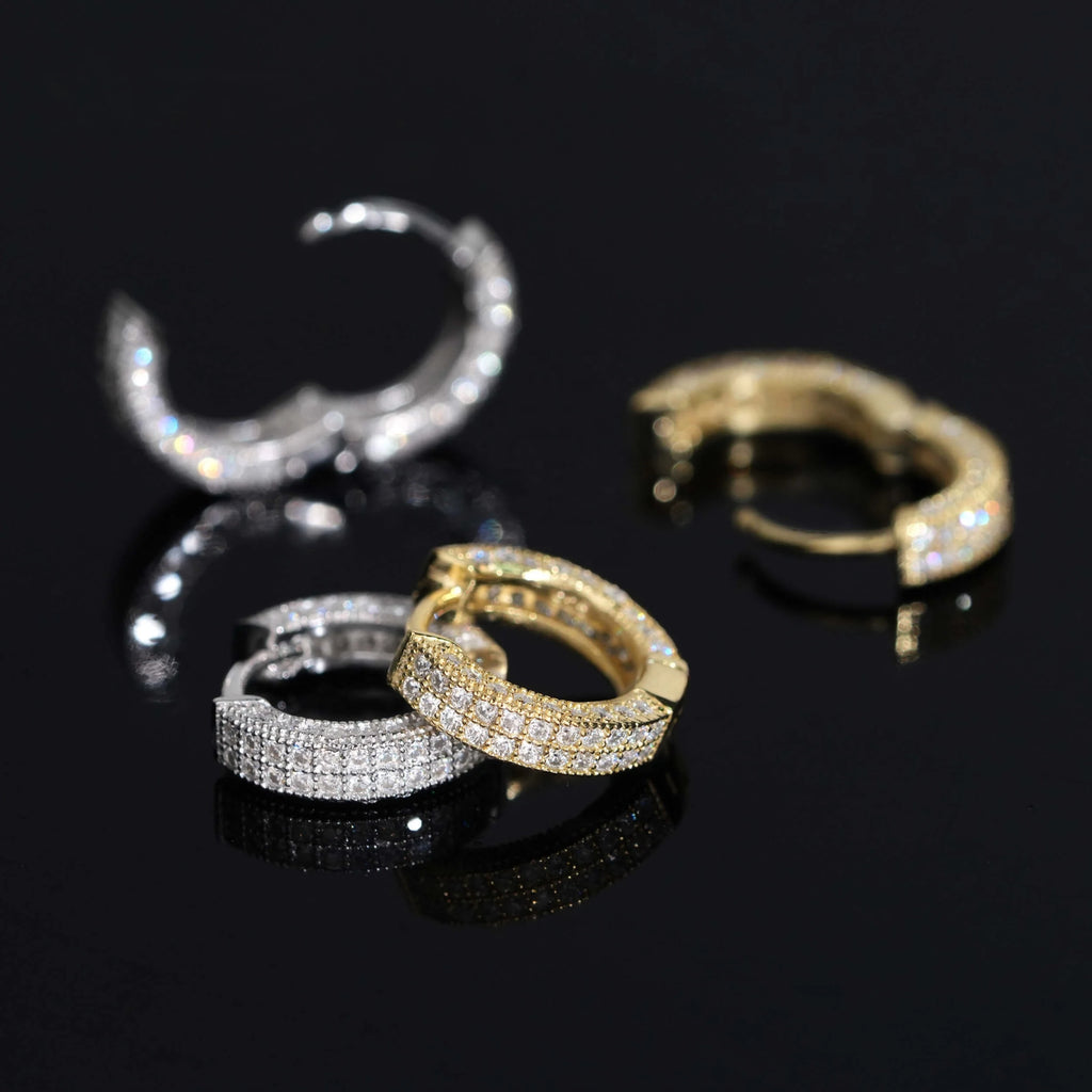 Radiant Moissanite Diamond Hoop Earrings in Sterling Silver