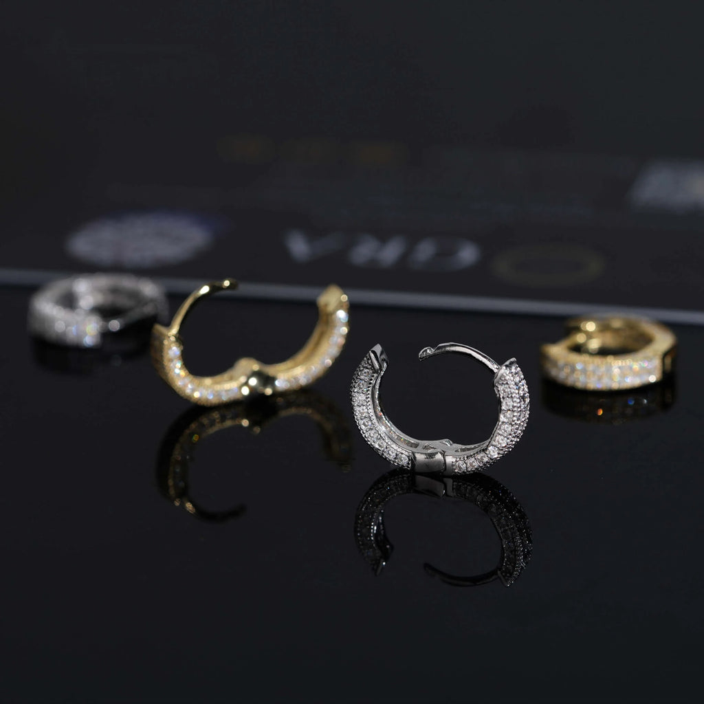 Radiant Moissanite Diamond Hoop Earrings in Sterling Silver