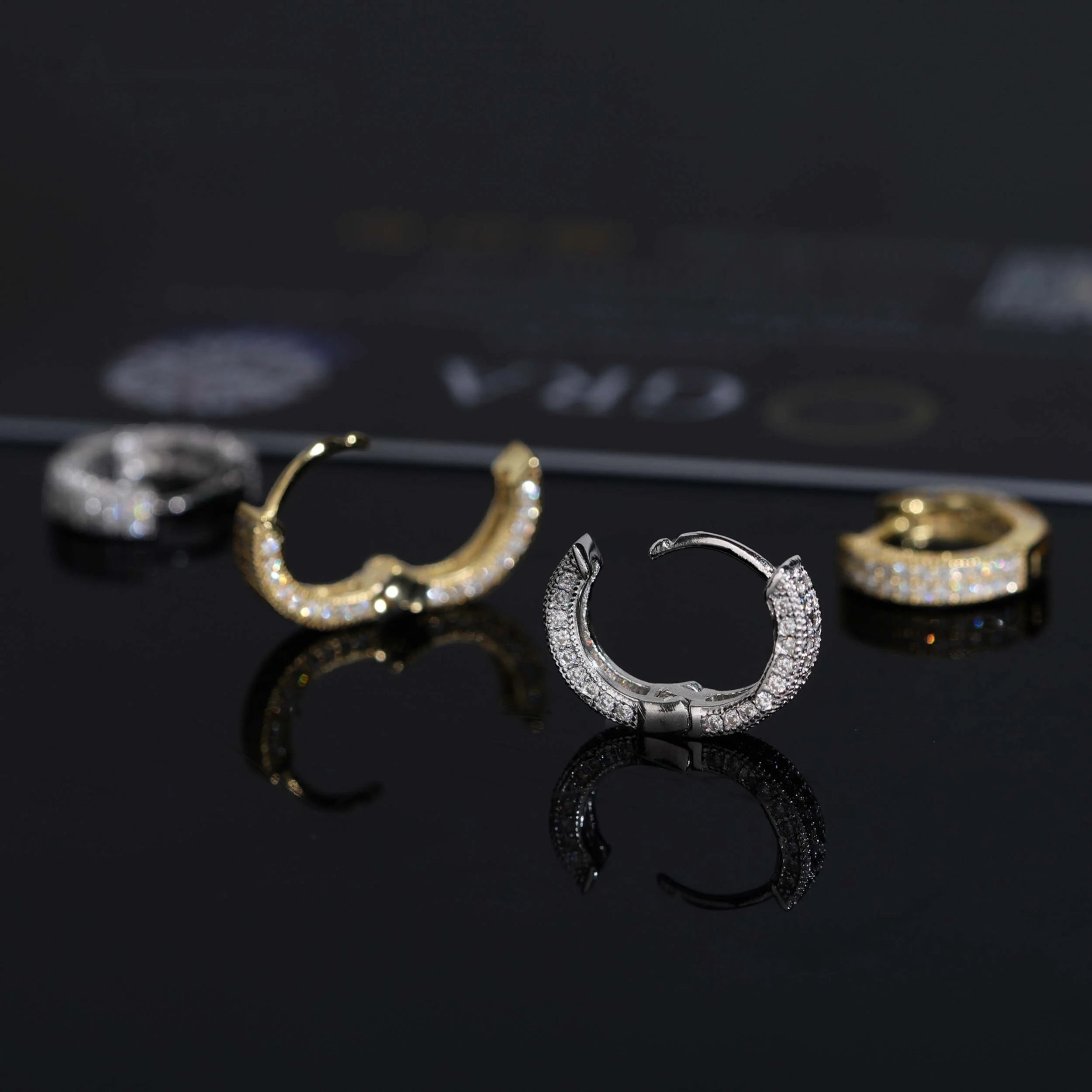 Radiant Moissanite Diamond Hoop Earrings in Sterling Silver