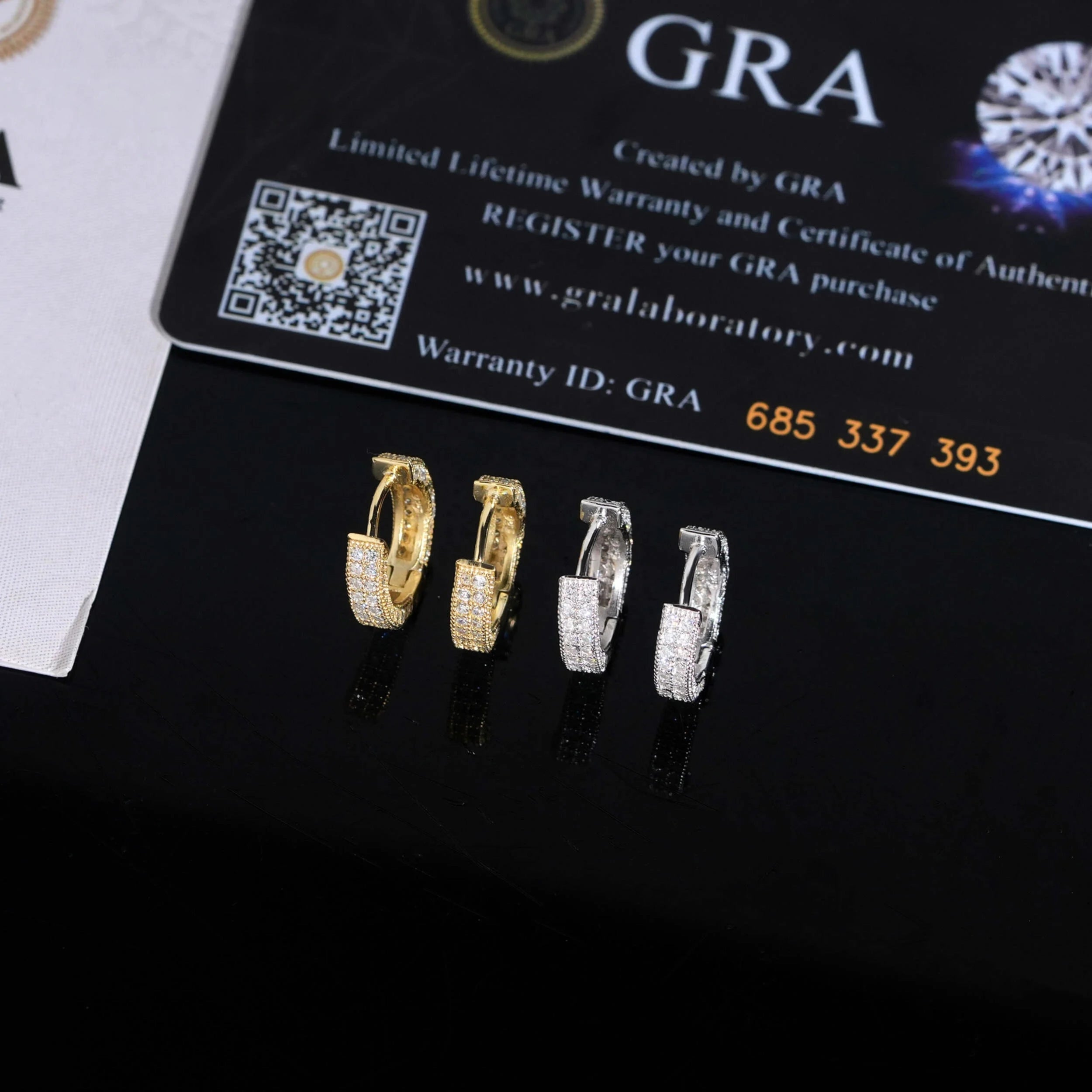 Radiant Moissanite Diamond Hoop Earrings in Sterling Silver
