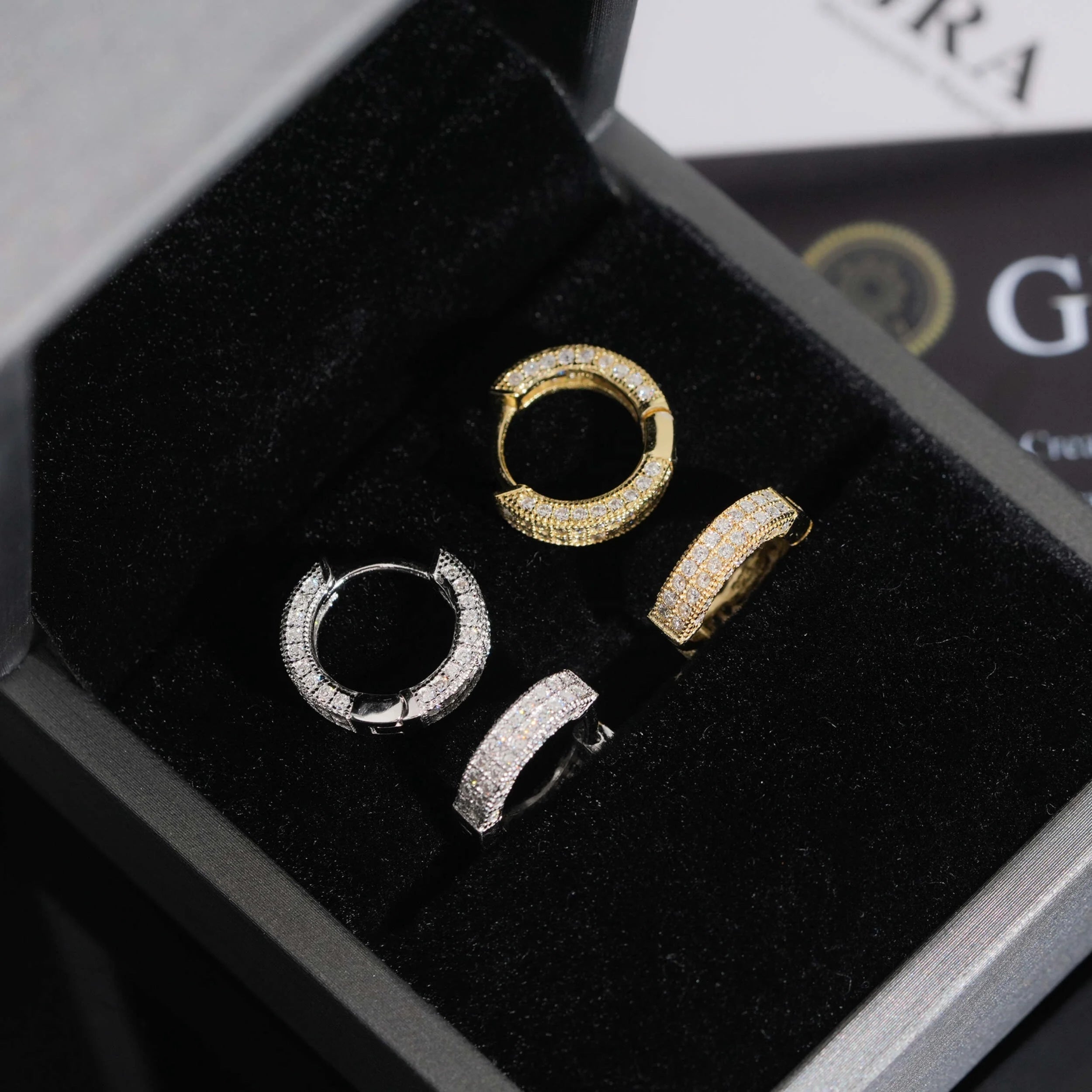 Radiant Moissanite Diamond Hoop Earrings in Sterling Silver