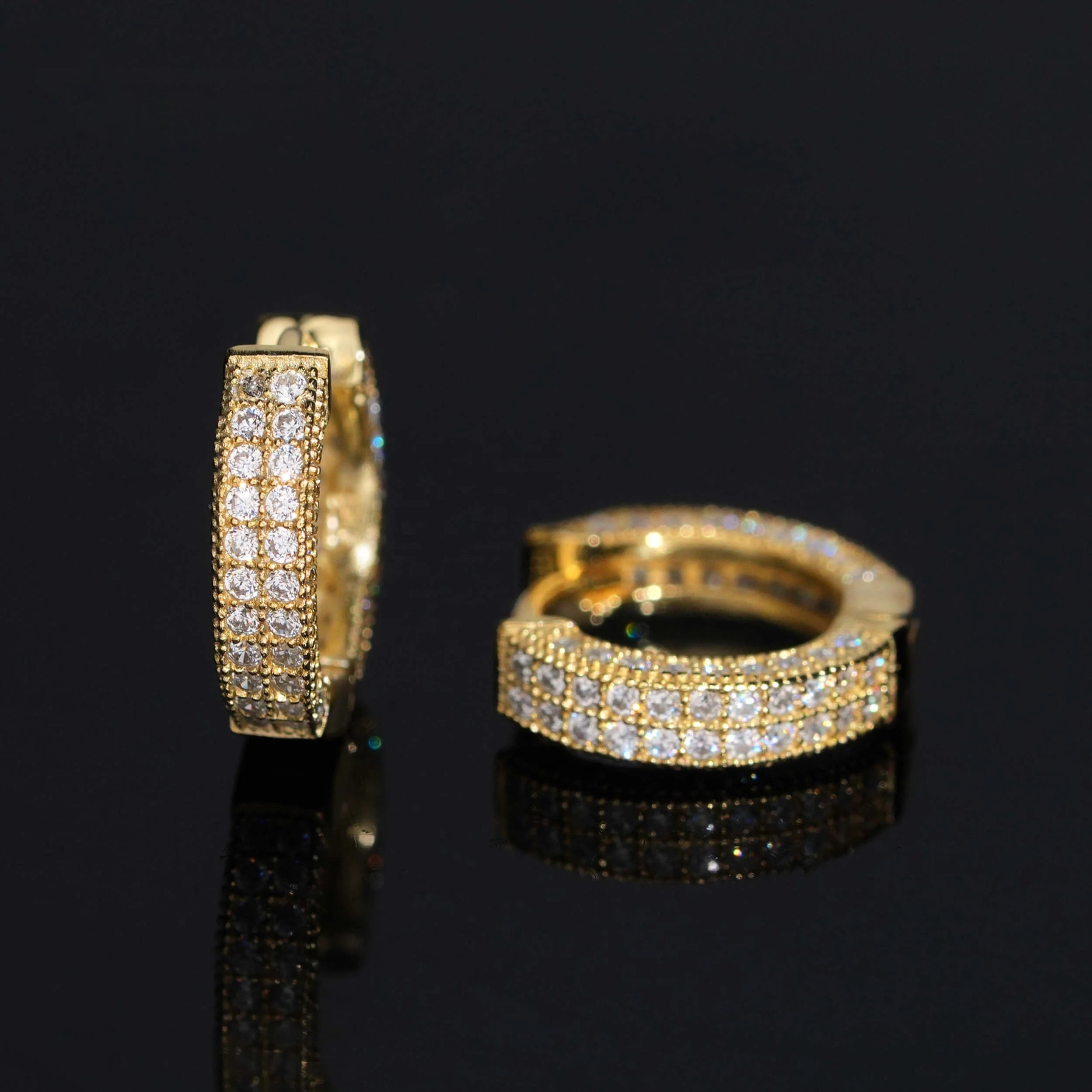 Radiant Moissanite Diamond Hoop Earrings in Sterling Silver
