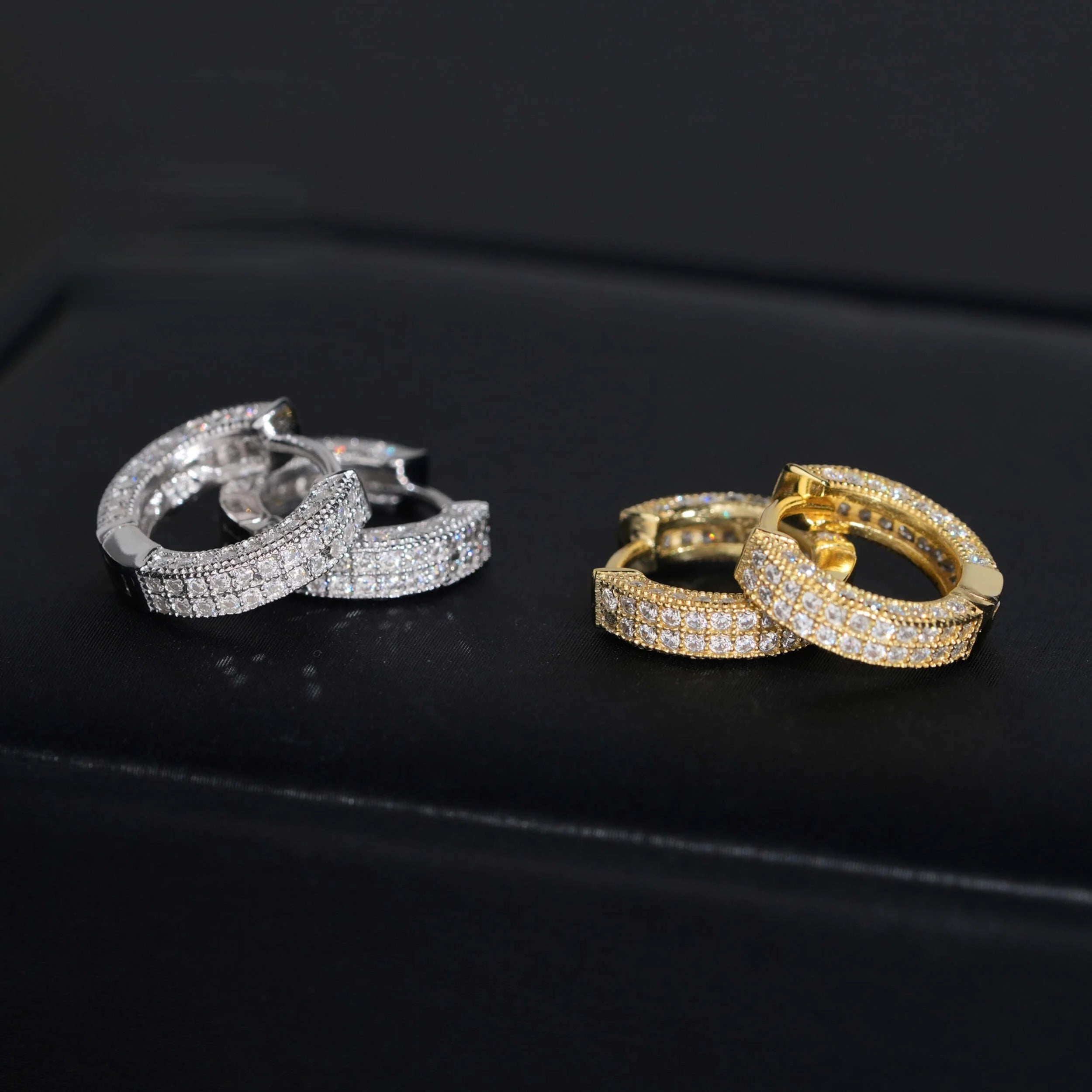 Radiant Moissanite Diamond Hoop Earrings in Sterling Silver