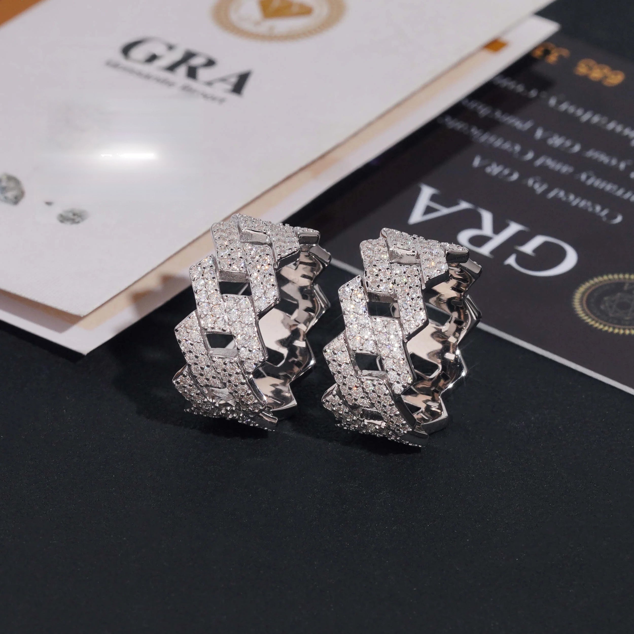 Iced Out Moissanite Cuban Ring in Luxurious 925 Silver