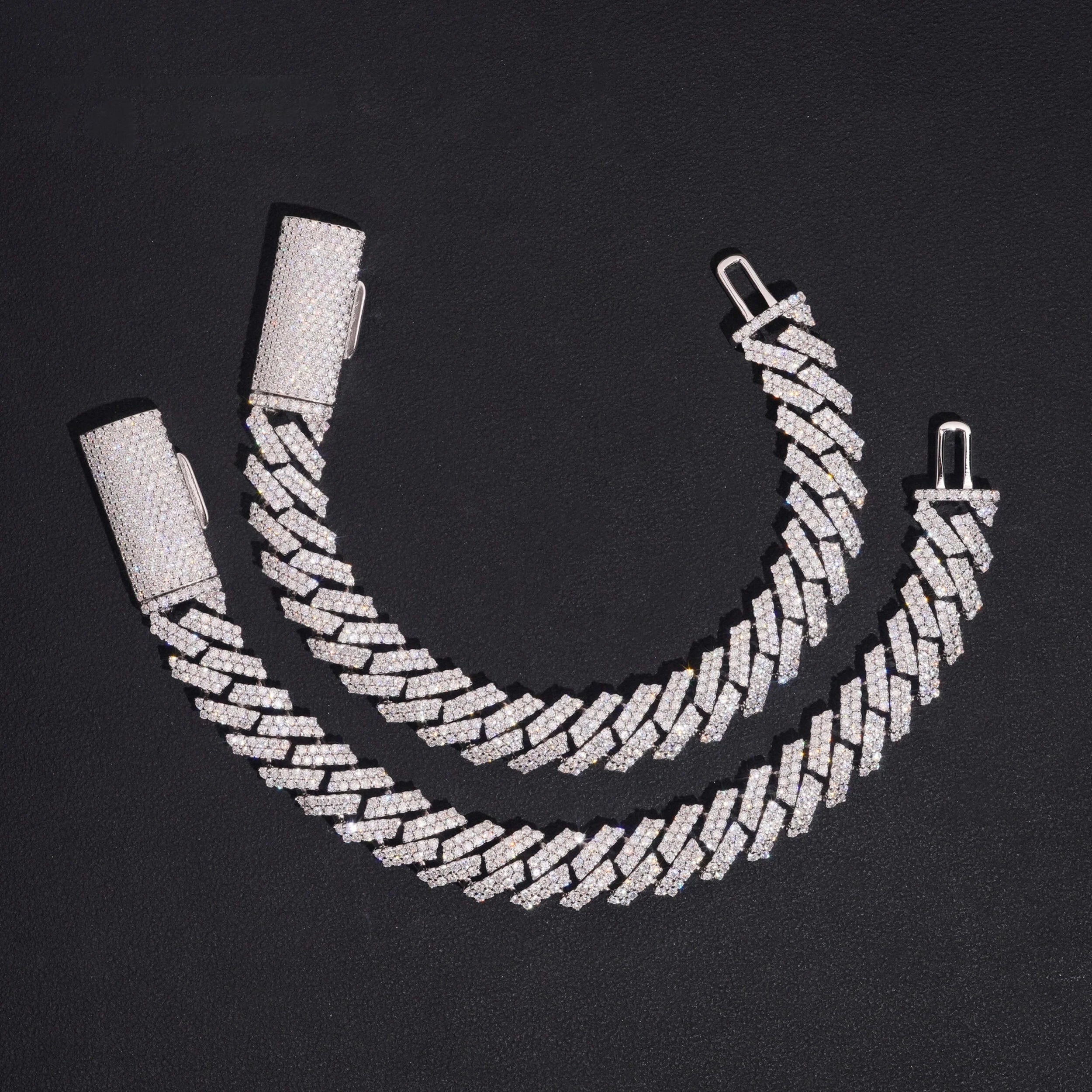 Luxury Moissanite Cuban Link Bracelet in Sterling Silver