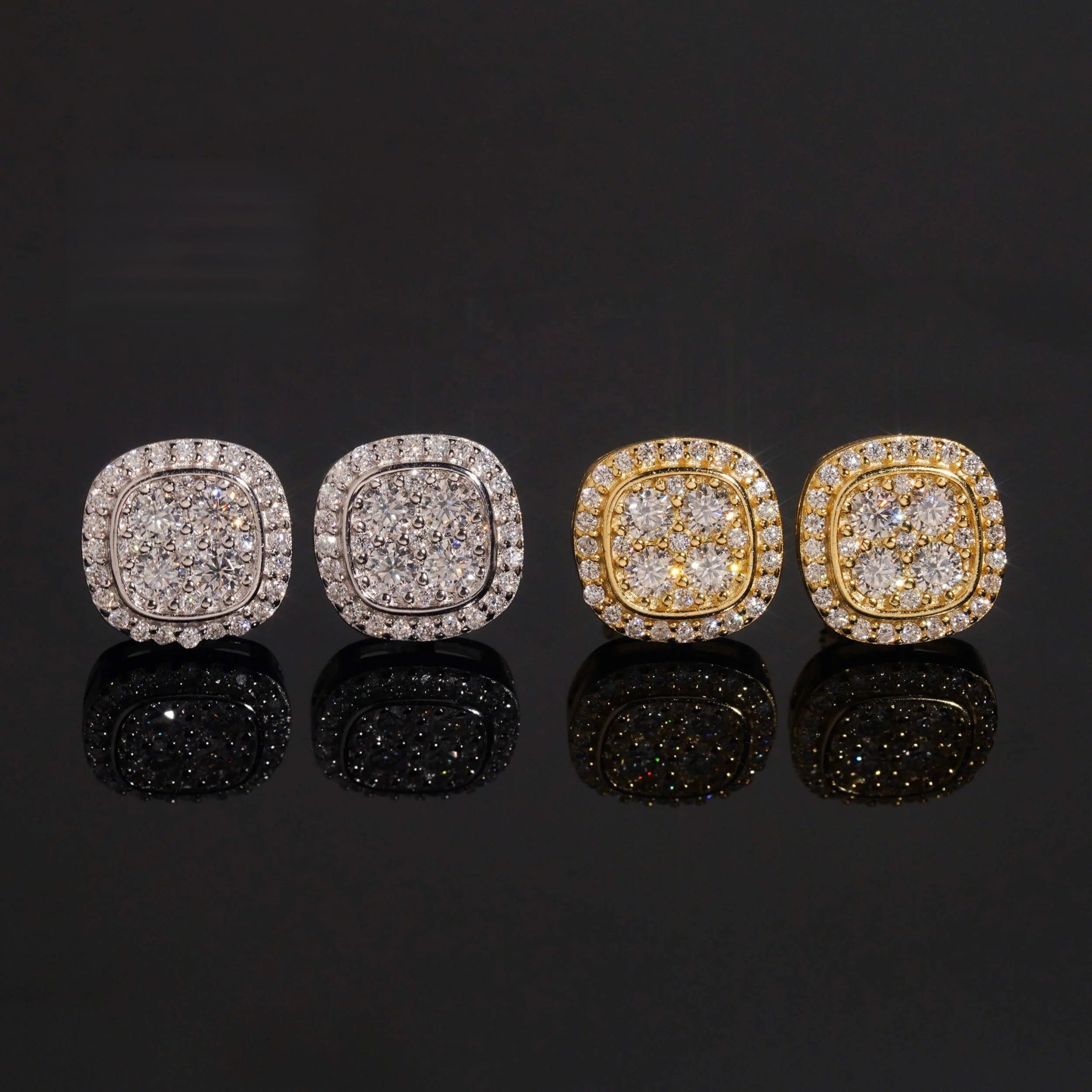 Iced Moissanite Hip Hop Earrings in 925 Silver