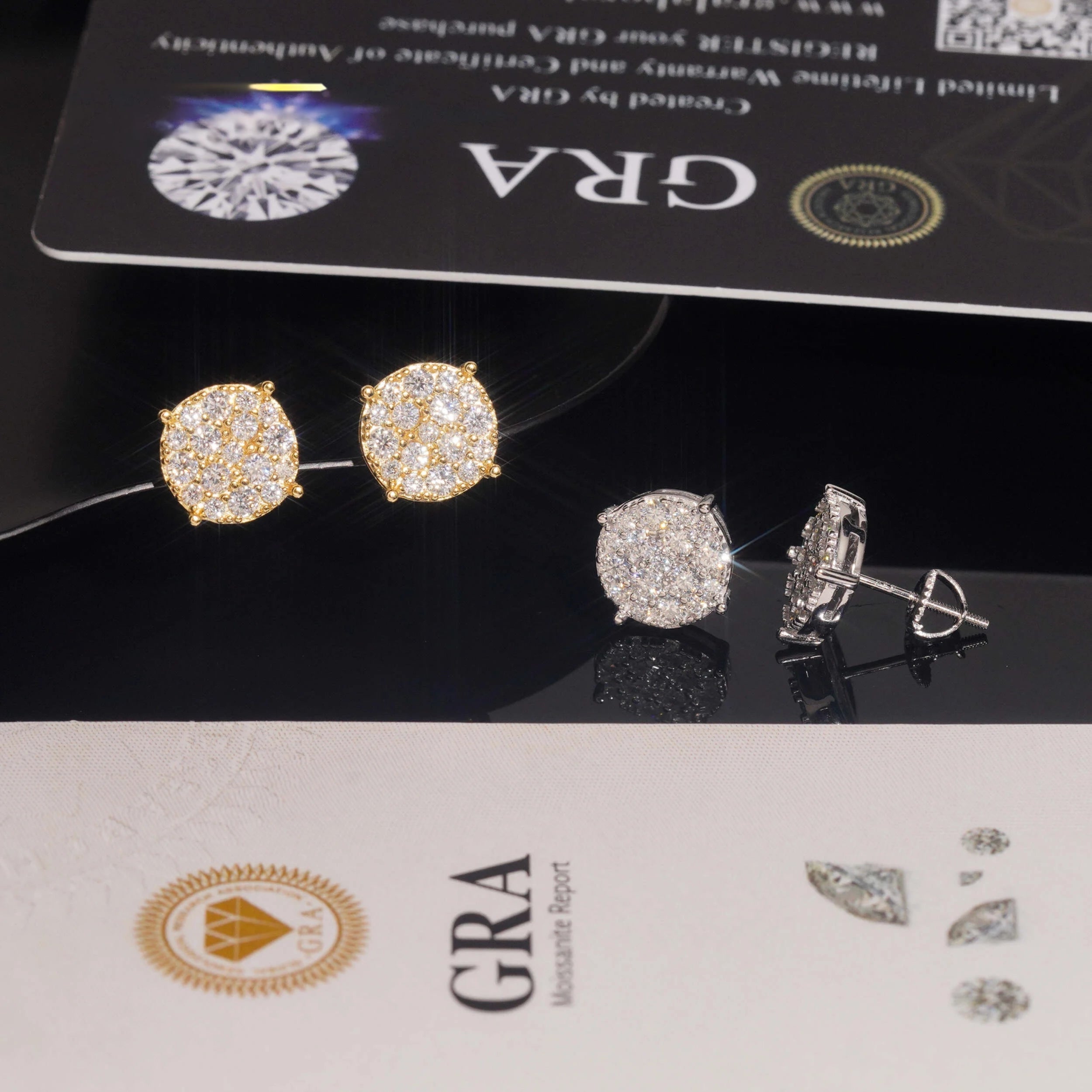 Radiant Moissanite Diamond Stud Earrings in Sterling Silver