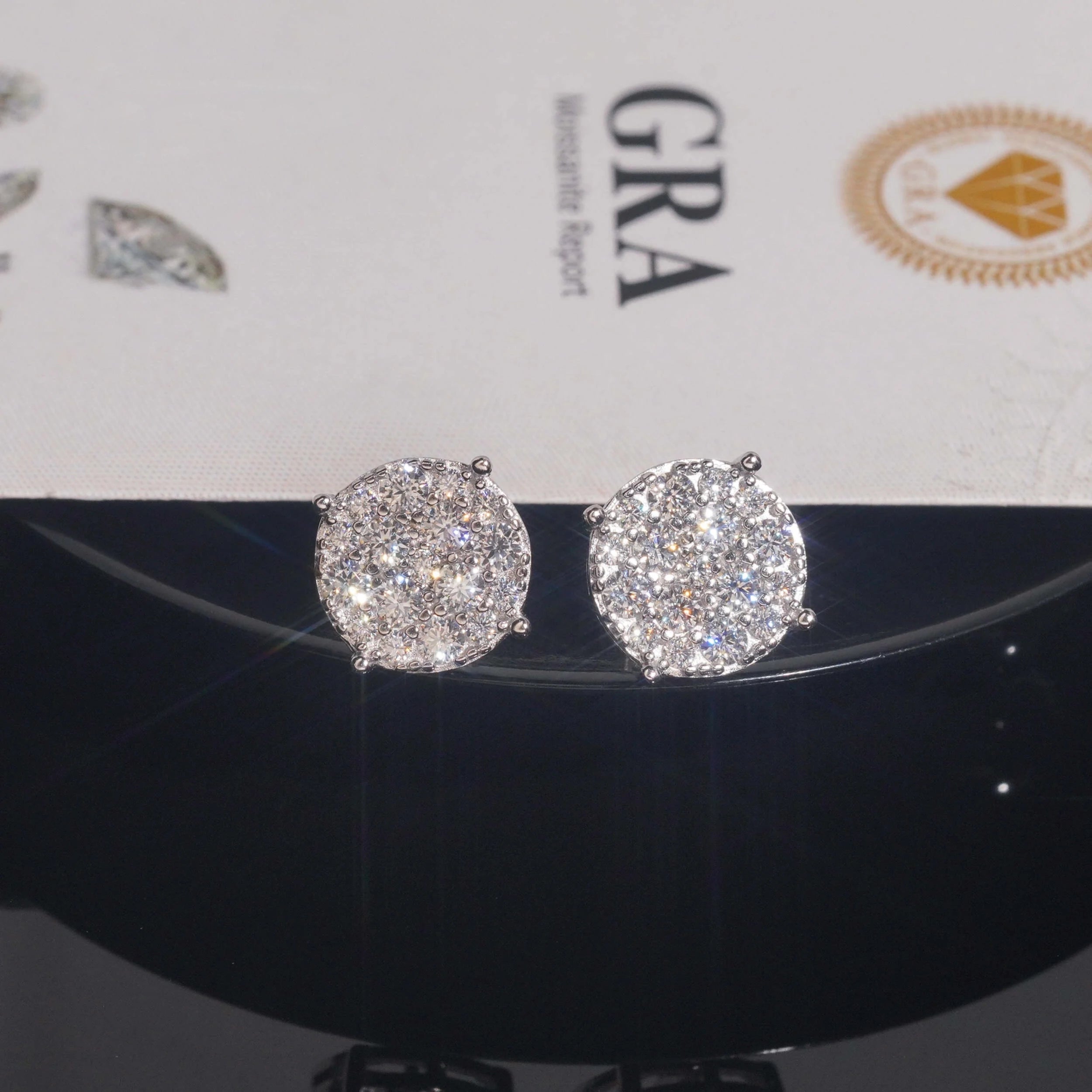 Radiant Moissanite Diamond Stud Earrings in Sterling Silver
