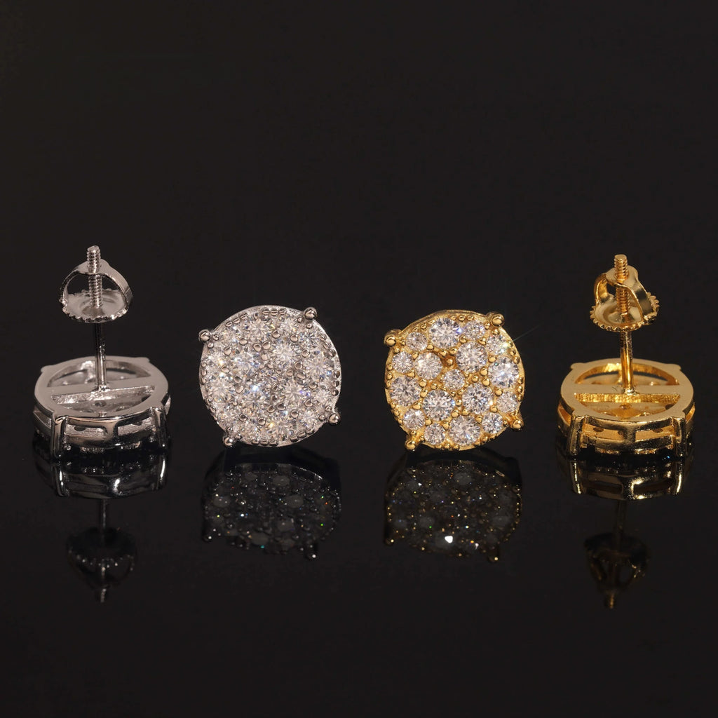 Radiant Moissanite Diamond Stud Earrings in Sterling Silver
