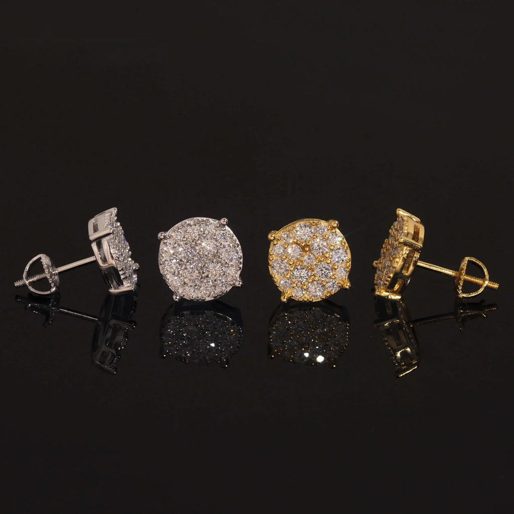 Radiant Moissanite Diamond Stud Earrings in Sterling Silver