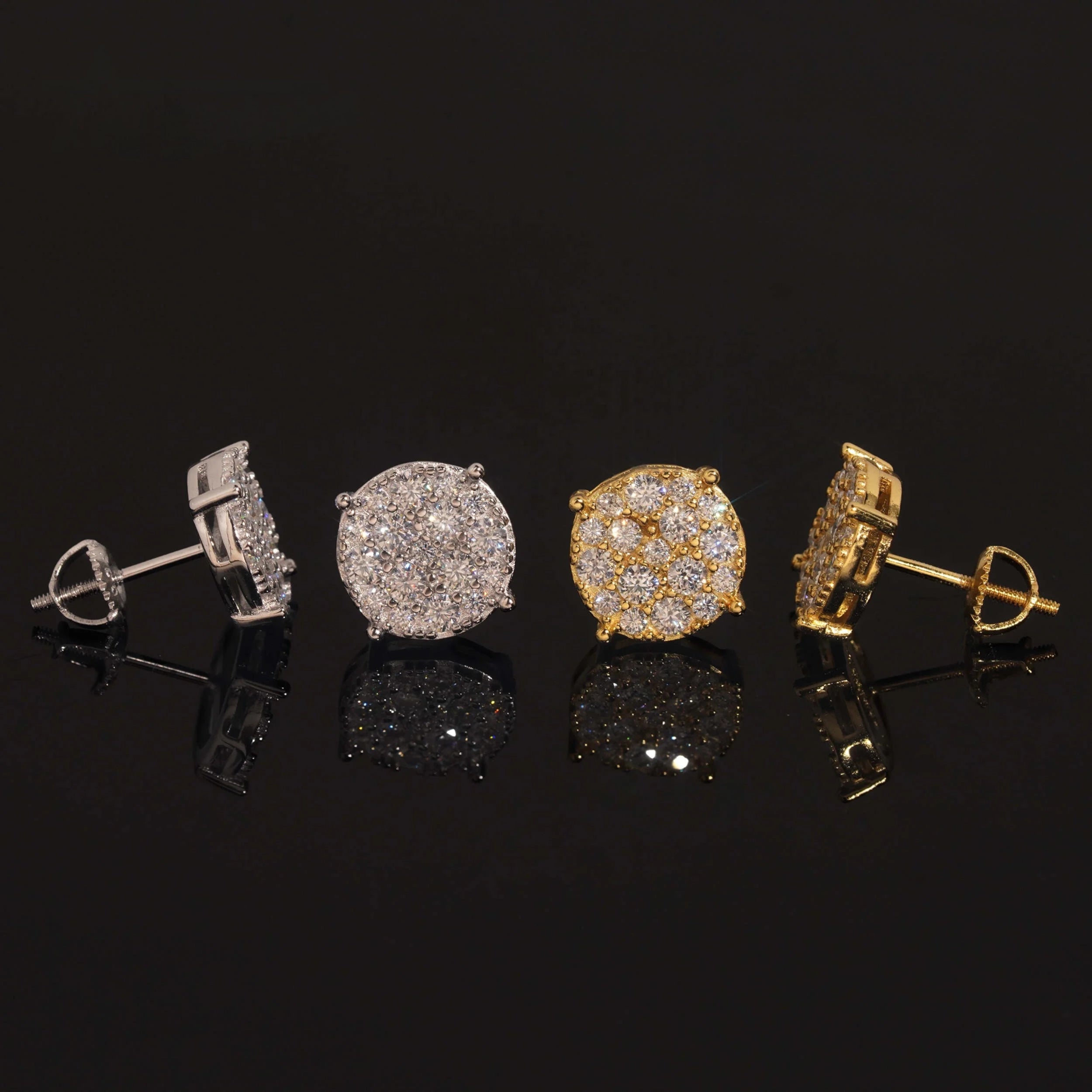 Radiant Moissanite Diamond Stud Earrings in Sterling Silver