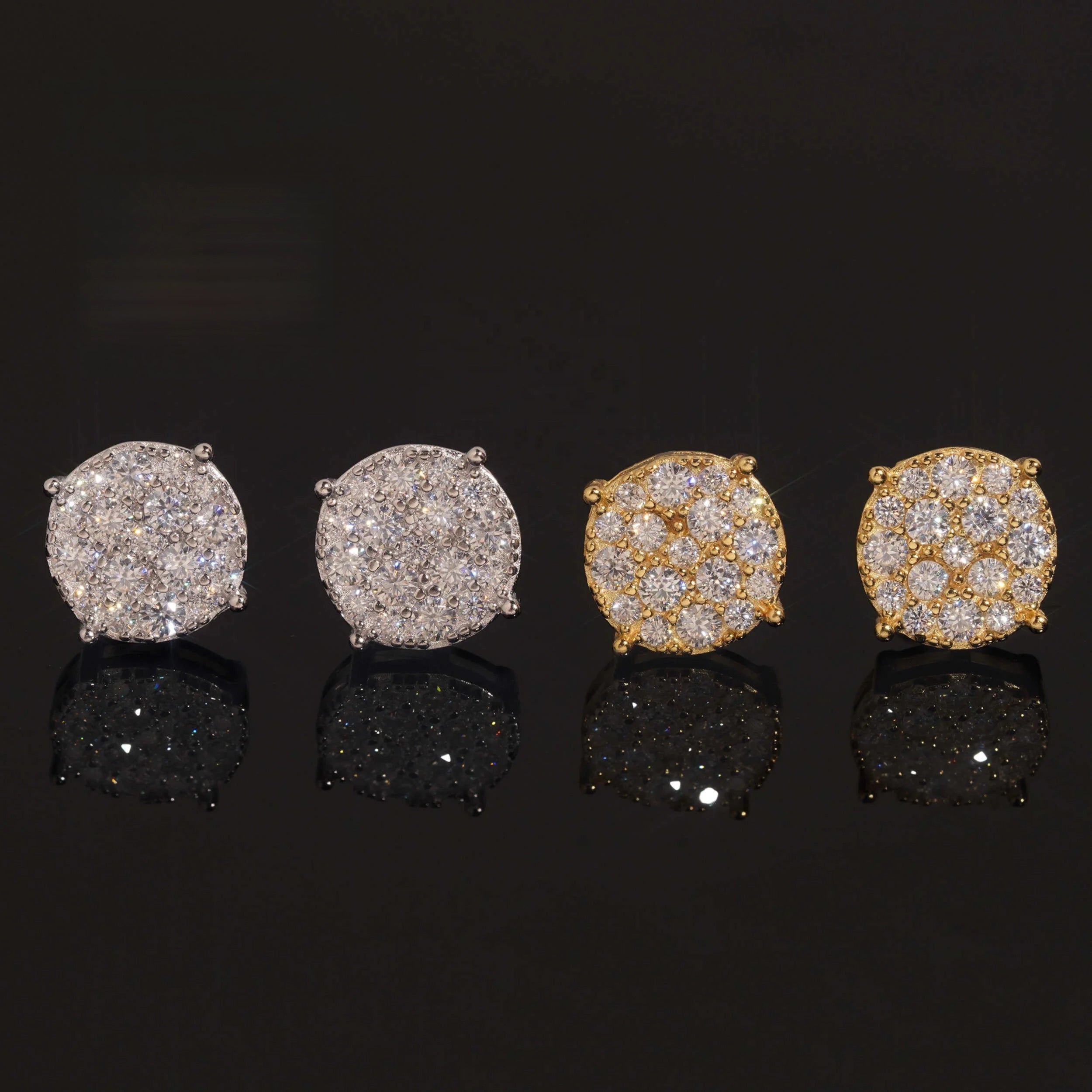 Radiant Moissanite Diamond Stud Earrings in Sterling Silver